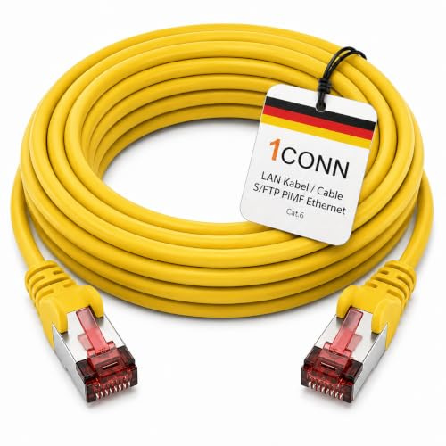 1CONN Cat6 network cable 0.5m yellow Ethernet cable Lankabel Cat6 Lan network cable Sftp Pimf patch cable 1000 Mbit s