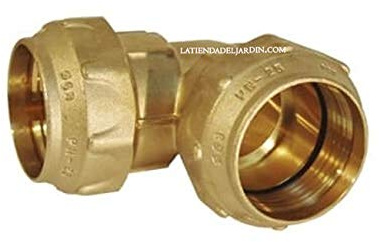 Suinga GOMITO OTTONE 20 mm per tubo in polietilene da 20 mm, raccordo in ottone con certificato Aenor