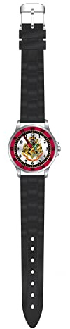 Accutime HP9069 Kinderuhr Harry Potter, Analoge Armbanduhr mit beschrifteten Zeigern zum Lernen der Uhr, Weiches Acryl-Armband, Lernuhr für Jungen und Mädchen, Analoguhr Schwarz