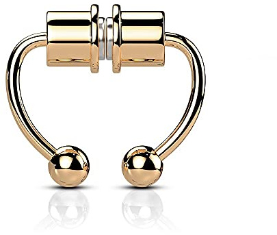 eeddoo Fake Septum-Piercing aus Edelstahl Rosegold mit Magnet