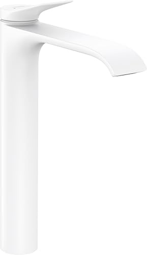 hansgrohe Waschtischarmatur Vivenis, Wasserhahn Bad mit Auslauf Höhe 250 mm, Badarmatur wassersparend, Mattweiß