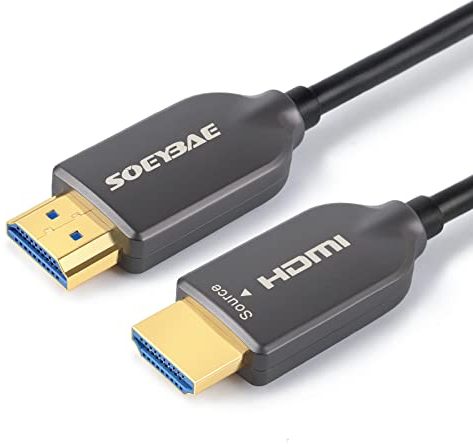 SOEYBAE Cavo HDMI Fibra Ottica 20m, HDMI 2.0 4K@60Hz Supporta 18 Gbps ad alta velocità UHD fibra Cavo HDMI, 2160p 4:4:4 HDR HDCP 2.2 ARC