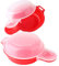 2 sets Microwave Egg Cooker,1 Minute Fast Egg Hamburg Omelet Maker Kitchen Cooking Tool(Red and clear)