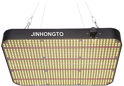 JINHONGTO 260 Watt LED Grow Lampe Dimmbar, Pflanzenlampe LED Vollspektrum, Daisy Chain Funktion, Leiser eingebauter Lüfter