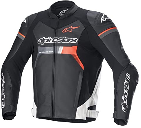 Alpinestars GP Force Giacca in pelle per moto, nero/rosso/bianco, 48