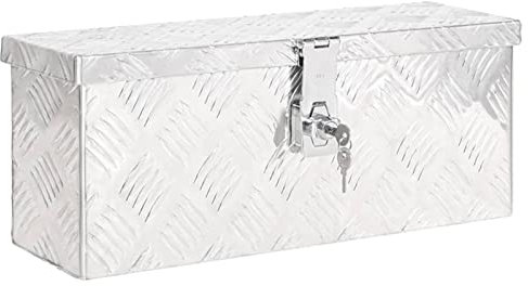 Tidyard Aufbewahrungsbox Aluminiumbox Transportbox Alu Werkzeugkasten Lagerbox Werkzeugbox Werkzeugkästen Werkzeugkoffer Werkzeugkiste Alubox Transportkiste Box Silbern 50x20,5x15 cm Aluminium