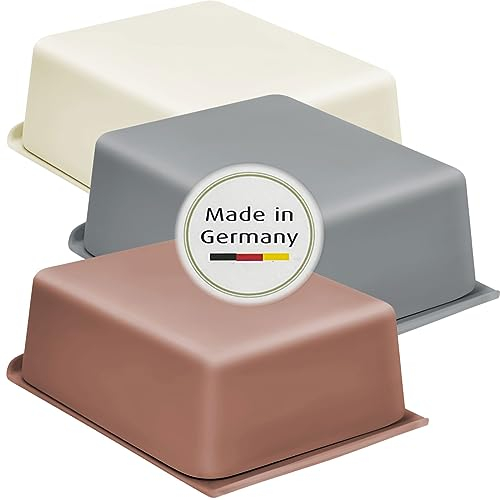 LS-LebenStil Natur-Design Butterdose Rosa 15x10cm Made in Germany Kunststoff, 250gr für ein Stück Butter, Deckel Butterglocke Butteraufbewahrung Kühlschrank Frühstück