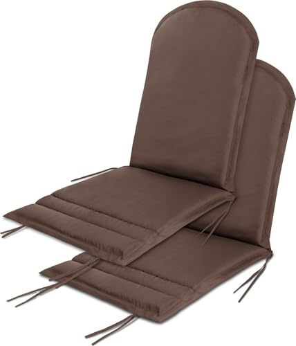 normani 2er-Set Stuhlauflagen Hochlehner - Gartenstuhlauflagen | Sitzpolster | Polsterauflagen für In- und Outdoor 135 x 55 x 6 cm Farbe Braun