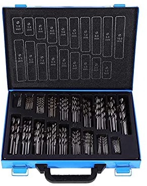 WAGLOS Schrauber Bit Bohrer Set Metall 1~10 Mm Bohrer Set Runder Schaft Metallbohrer Set Profi Hochgeschwindigkeits Stahlbohrer 170 TLG,One Size