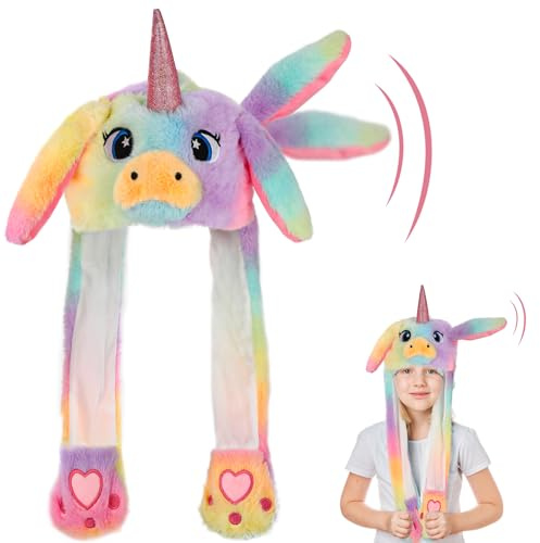 Hifot Cappello con Orecchie Che Si Muovono - Peluche Cappellino Divertente per Bambino e Adulto
