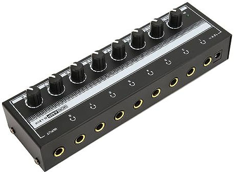 Amplificateur de Casque, Amplificateur de Casque Stéréo 8 Canaux, Amplificateurs de Casque Stéréo Mono, Système D'amplificateur Audio à Connecteur TS 1/8 Pouces pour Scène Studio