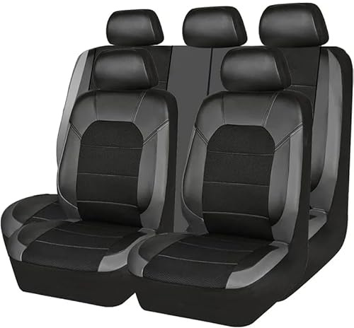 HIPATU Leder Sitzbezüge Komplettes Set für Kia Sportage 2018-2023, Schonbezug Vordersitze und Rücksitze Atmungsaktiv Sitzbezügesets, A/Black-Gray