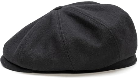 Sterkowski Shelby | 100% Wolle Schiebermütze für Herren und Damen | Warm Elegant 8 Panel Zeitungsjunge Kappe