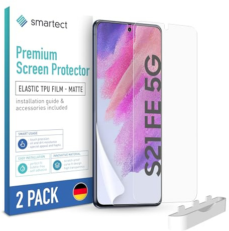 smartect TPU Schutzfolie 2 Stück Matt für Samsung Galaxy S21 FE | HD Panzerfolie Anti-Kratzer, Displayschutz entspiegelt, Blasenfrei, Fingerabdruck kompatibel, Hüllenfreundlich