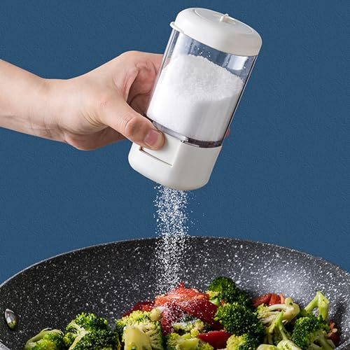 Spice Jars Bottles, Press Type Salt Control Bottle, Kitchen Household Sealed Moisture Proof Metering Pepper Tank Set, Seasoning Bottle Rotary Seal for Sugar, Pepper and Other Spices
