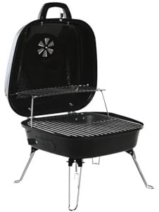 BARBACOA ACERO 44,5X42X34 SOBREMESA NEGRO