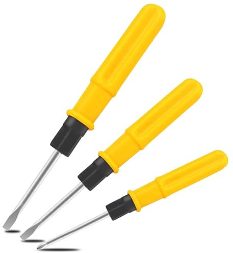 3PCS Screwdriver Set Multi-Purpose Screwdriver Set Tool Nonslip Handle Two Way Magnetic Slotted Crosshead Screwdriver Set Yellow