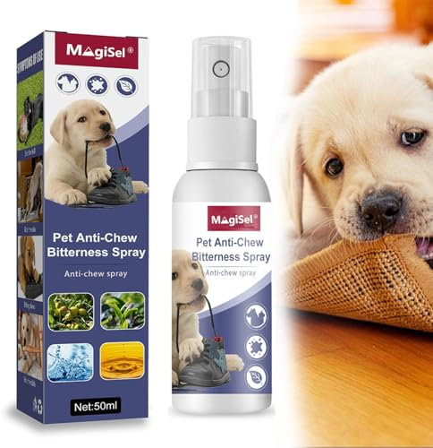MagiSel No Chew Spray für Hunde, Fernhaltespray Hunde Bitter Apple Spray für Hund/e, Hundeabwehrspray, Anti Kau Spray Hund, Hält Hunde Wirksam vom Kauen ab Möbel, Kleidung und Schuhe(50 ML)