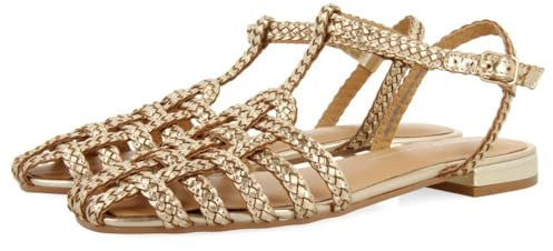 GIOSEPPO Dighton Sandalen aus geflochtenem Leder, Platinfarben, 39 EU