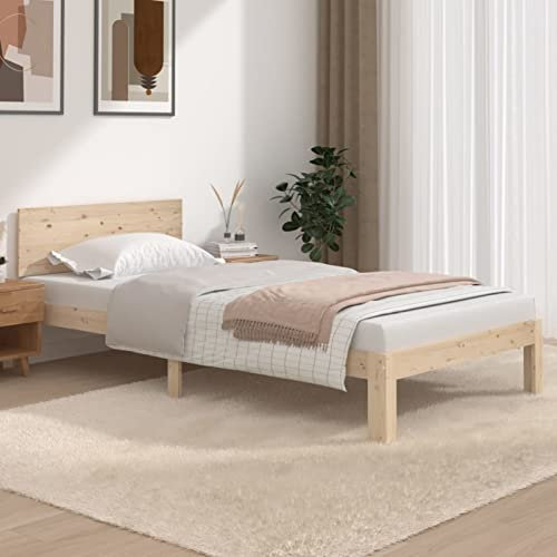 Sufrk Massivholzbett Kiefer 100x200 cm Bettgestell Holzbett Bed Frame Massivholzbett Bett Holz Bettrahmen