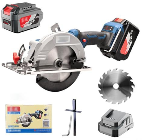 Compact Electric Circular Saw, 800W 6700RPM Brushless Motor Cordless Circular Saw with Band Saw Blade (125mm), 0-40° Bevel Tilt, 45mm Cutting Depth, Can Cut Wood, Metal, and More