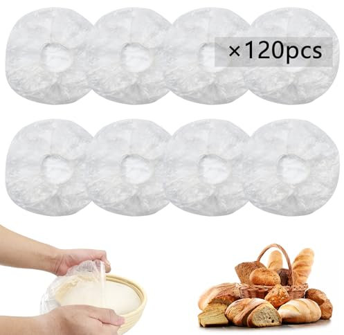 120 gorros de ducha para pan de masa madre, fundas reutilizables para prueba de pan, cubierta de pan de plástico para levantar, cubiertas para cesta de prueba de pan Banneton, cubiertas de plástico