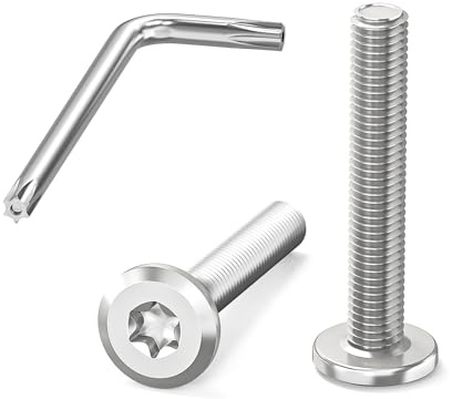 Dayalo 20 Stück Flachkopfschrauben M6 x 35 mm Torx Edelstahl A2 für Möbel | V2A Gewindeschrauben mit Vollgewinde, Torx Schrauben und Schlüssel für Möbelbeschläge, Geräte, Werkstatt und Reparaturen