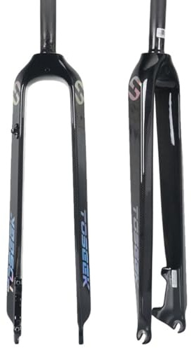 BSFHQS Fourches Avant en Carbone 26 27,5 29 Pouces Fourche Rigide VTT 1-1/8'' Fourche De Vélos De Frein À Disque À Tube Droit pour Vélos d'escalade De Course 9 * 100mm QR(26in)