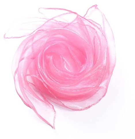 SYSUII Square Jongliertücher Tanz Tücher 12 Stück 60 x 60cm seidentücher Gymnastiktücher Jonglier Tücher Schals für Sensorisches Kindergarten Kindershow Party-Aktivitäten Zubehör-Rosa
