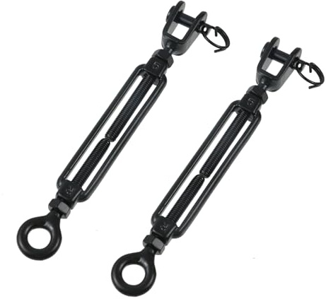 Oedema 2 Pcs M5 Jaw and Eye Stainless Steel Turnbuckle Tent Rope Tensioner Adjustable Eye Jaw Sun Shade Turnbuckle for Cable, Shade Sail