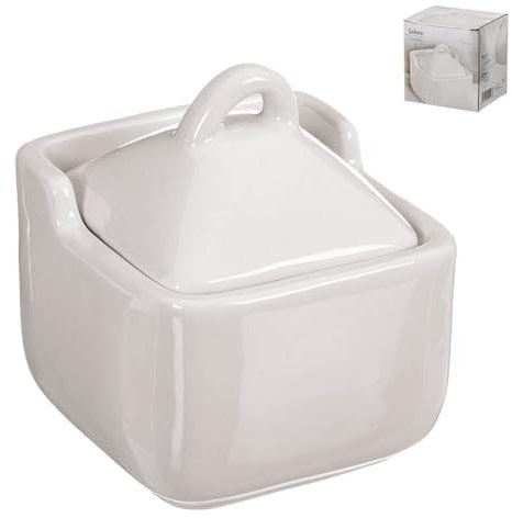 Salero con Tapa Kozina Blanco Cerámica 10 x 10 x 11,5 cm - Marca: Kozina - EAN: 8434504045076