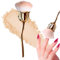 OHREN Cepillo Para Manicura 1 Unidad, Removedor De Polvo Arte De Uñas, Herramientas Quitar El Polvo, Pinceles Con Pétalos De Rosa, Accesorios Para Manicura, Maquillaje y Manicurist (Rosa)