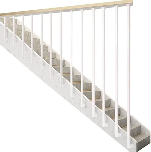 Ringhiera in ferro a forma di L per scale interne tubo zincato bianco ringhiera di sicurezza per scale (30 cm)
