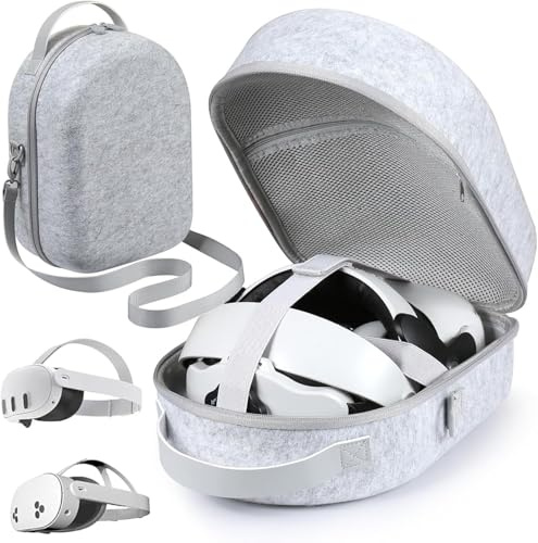 Siwket Large Carrying Case Compatible with Meta Quest 3S/Quest 3 Official Original/Elite Strap VR Gaming Headset, Portable Travel Vision Pro Case for Touch Controllers Accessories