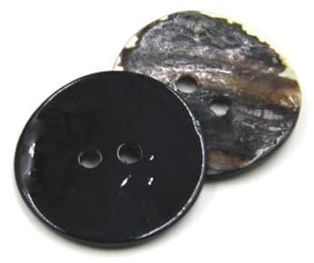 YKAFADE 20 Stück 15mm Perlmutt Knöpfe Naturmuschelknöpfe, Runde Flach Knöpfe 2 Löcher Zum Nähen Basteln natürlich Schimmernde Perlmuttknöpfe Hemdknöpfe für Hemden,Jacken,Anzüge,Mäntel -Schwarz