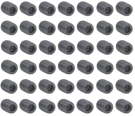 Tornillos prisioneros, 50 unidades, M3 x 2,5, manguitos de rosca, hexágono interior, punta cónica, acero al carbono, hexágono interior, cabeza hexagonal, tornillos prisioneros sin cabeza