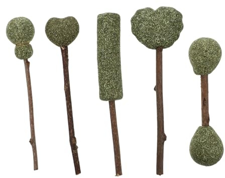 MERRYHAPY 5 Pièces Sucettes Naturelles à Herbe à Chat pour Chats Bâtonnets de Cataire Fraîche Snacks Comestibles pour Nettoyage Dentaire et Stimulation de Appétit