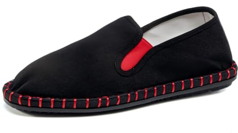 Wsvpeto Men's Canvas Slip on Loafers Black Fashion Martial Arts Shoes Alpargatas Slippers Casual Walking Sneakers Leisure Moccasins Footwear Espadrille Shoes for Men