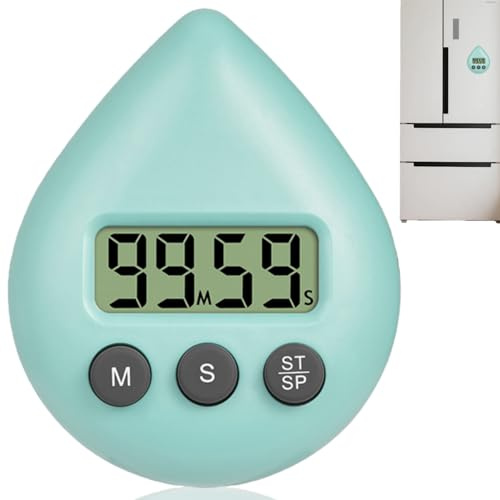 Digital Shower Timer Waterproof,Water Drop Shape,Bathroom Clock Waterproof,Digital Shower Clock,Toothbrush & Sauna Timer,Magnetic Kitchen Timer,Energy Saving Clo/ck for Efficient Use#Light Blue