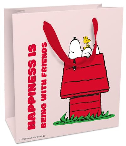 8 SNOOPY Peanuts Geschenktaschen | 8 Premium-Geschenktragetaschen aus stabiler Pappe (18 × 21 × 8 cm) mit hochwertigen Tragehenkeln Perfekt für Geburtstag & viele Anlässe | 8 Stück