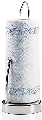 Küchenprofi Papierrollenhalter-1002362800 Transparent One Size | Küchenrollenhalter mit Stopper, standfest, pflegeleicht, für Rollen bis Ø 12,5 cm, rostfreier Edelstahl