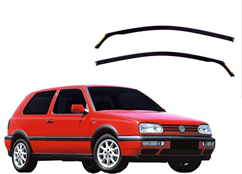 J&J AUTOMOTIVE Windabweiser passend für Volkswagen Golf 3 3-Türer 1991-1997 2tlg, Heko Regenabweiser Vorne Getönt Dunkel Passform