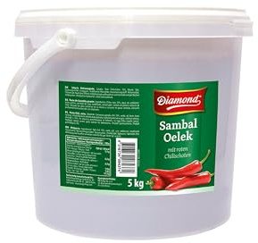 DIAMOND Sambal Oelek, pasta intensamente picante de guindilla roja, para dar sabor a platos wok, arroz frito y fideos fritos - 1 x 5 kg