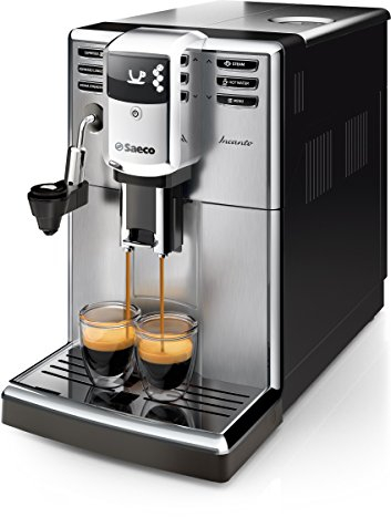 Saeco HD8914/01 Incanto Machine à Café Automatique Inox/Noir, Ecran LCD, Système de détartrage, Mousseur de lait automatique