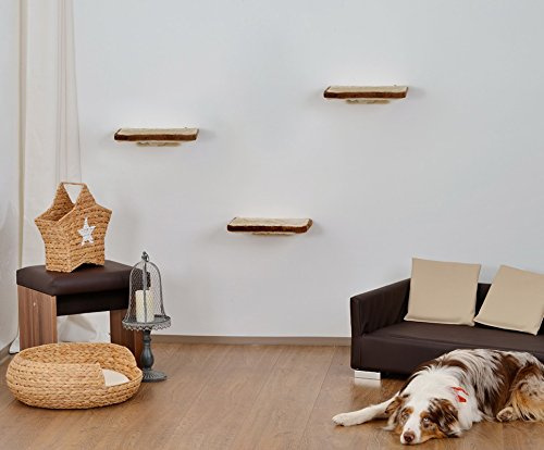 Lycce Katzen Kletterwand Plüsch beige braun 35cm x 27cm x 3cm