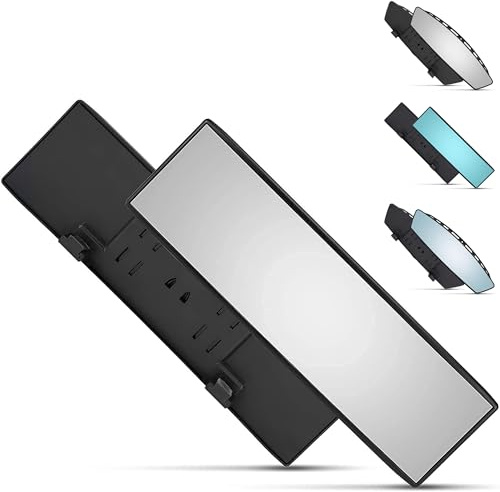 Dependable Direct Universal 12 Inch Interior Clip On Panoramic Rearview Mirror - Clear Tint - Wide Angle - For use in Car, SUV, Truck