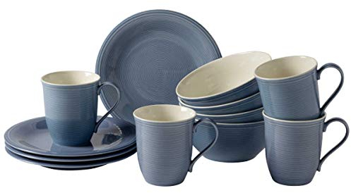 like. by Villeroy & Boch Color Loop Horizon set da colazione, azzurro, 12 pezzi
