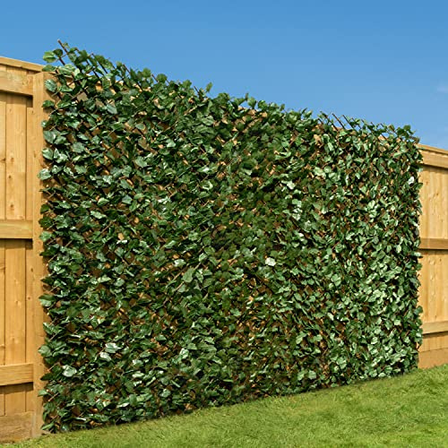 CHRISTOW Expanding Artificial Trellis, Ivy Leaf Hedge, 1m x 1–2m, 4 Pack | Garden Privacy Screening, Water-Resistant & UV-Stabilised Leaves, Suitable for Fences & Walls