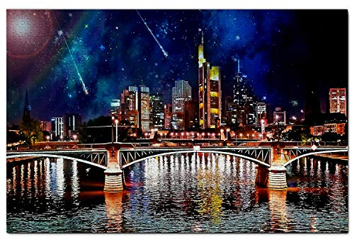 Deutschland Main Frankfurt Puzzle 1000 Teile Holzpuzzle Erwachsene Spielgrafik Reise Souvenir Holz