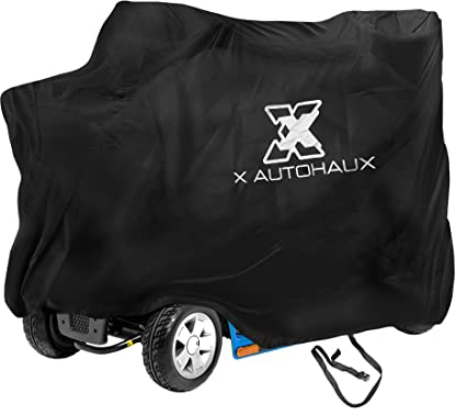 X AUTOHAUX Motorcycle Mobility Scooter Cover 190T Polyester Black